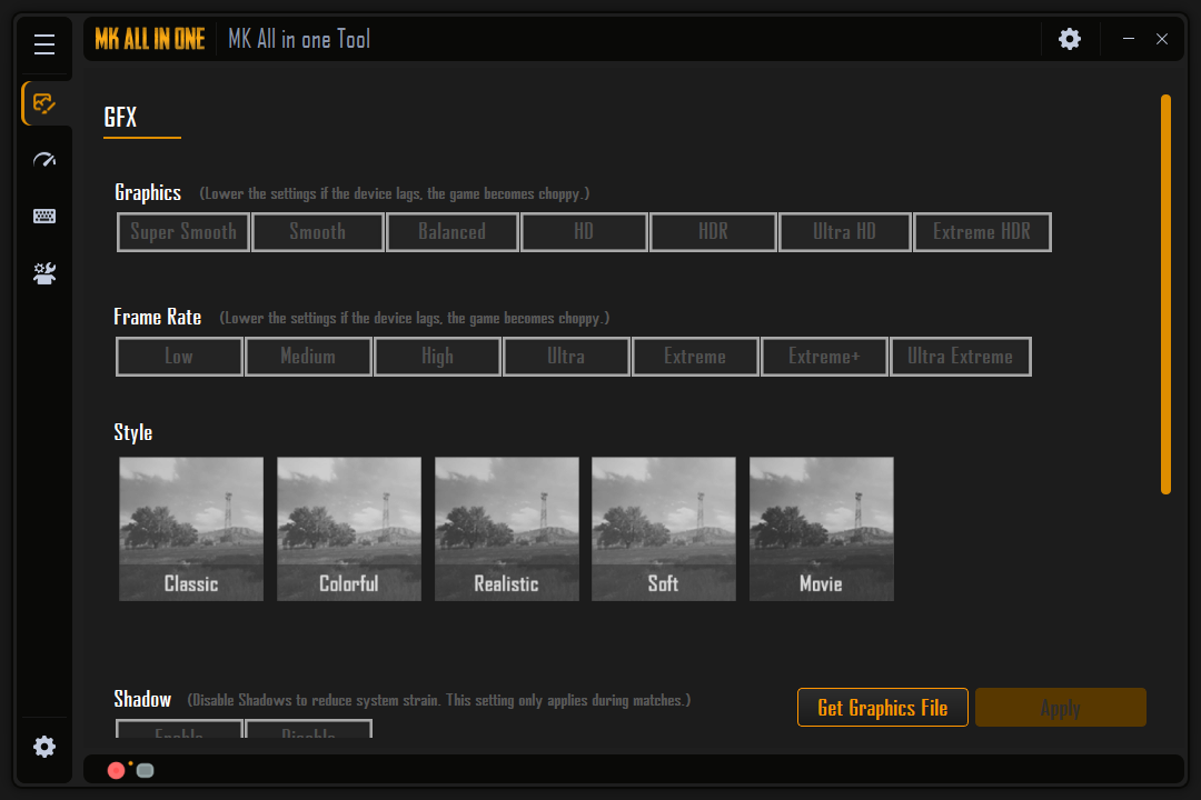 MK All in One GFX Settings Panel